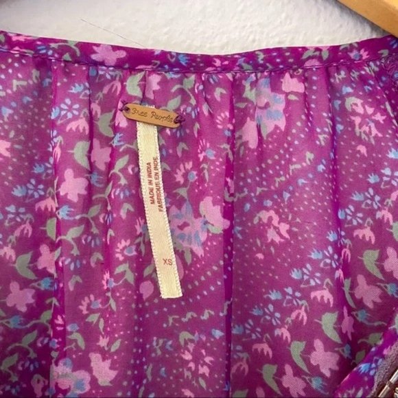 Free People Purple and Pink Boho Blouse - Picture 2 of 3